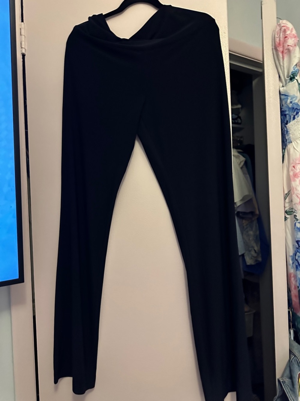 Norma Kamali Black Wide-Leg Ponte Trousers